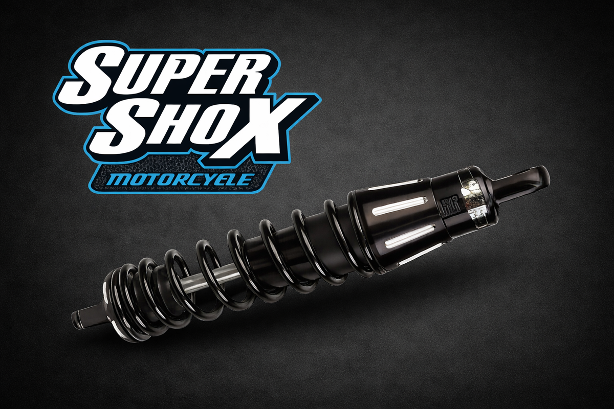 Super Shox – logo with a single shock