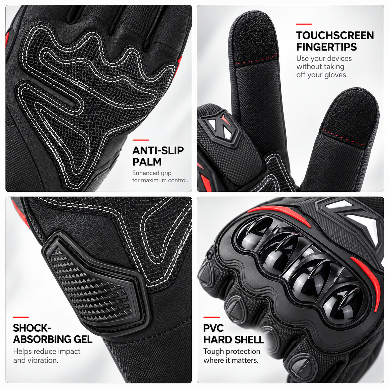 Gloves Summer Riding Hard Knuckle Touchscreen Gloves