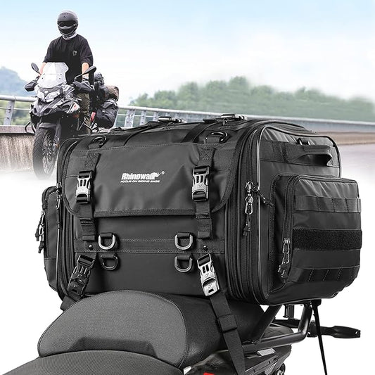 Dreaded Motorcycle Luggage Tail Bag 40-60L Waterproof With Sissy Bar Straps