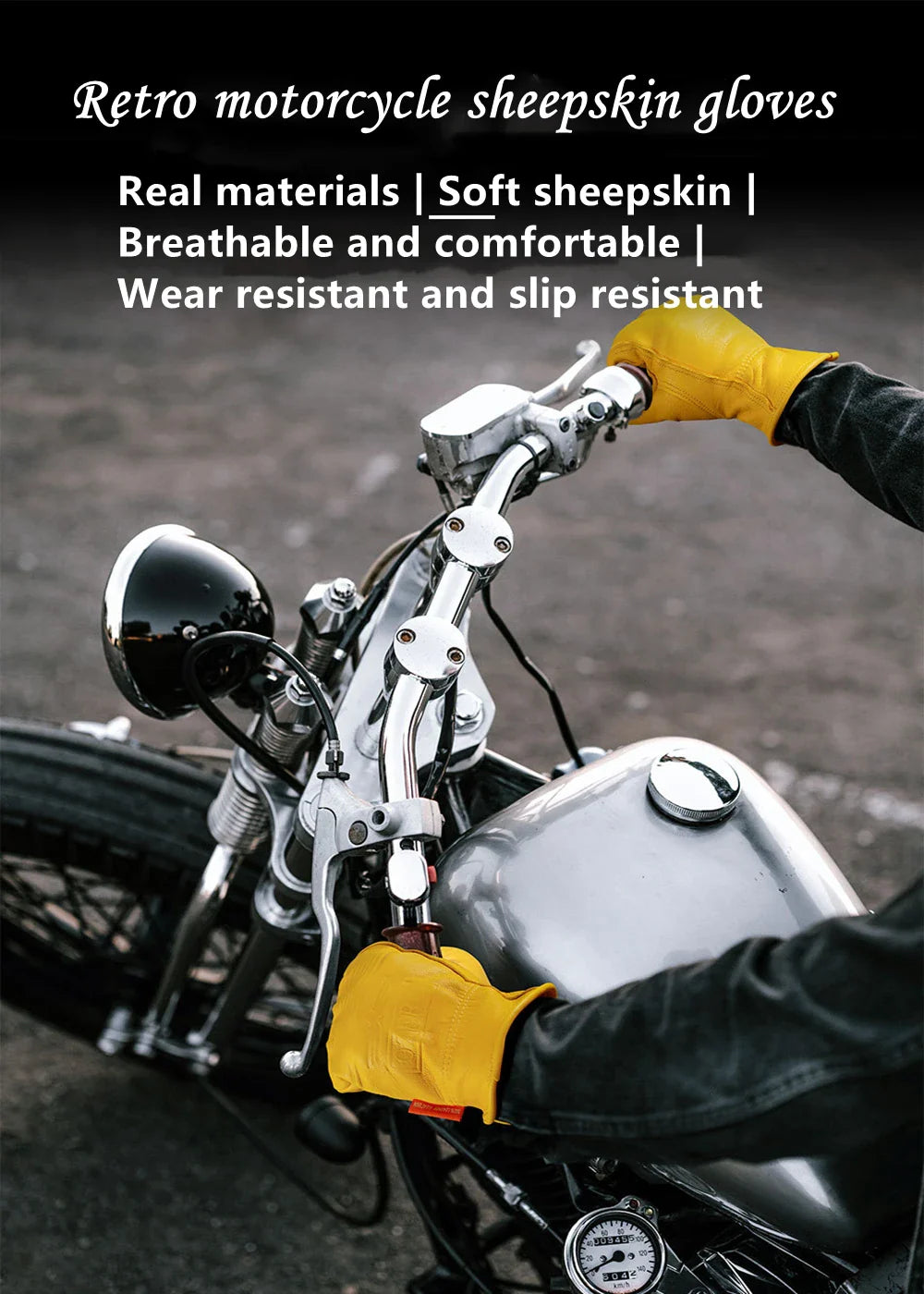 Shockproof & Waterproof & Windproof Leather (Sheep) Gloves