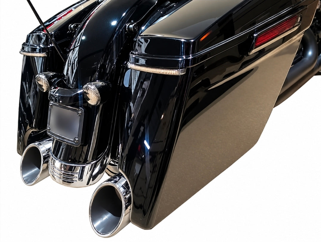 TAB Performance 50 Cal 5-Inch Slip-On Mufflers | Chrome | 1995-Up Harley Touring