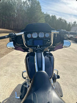 KST Patriot Bagger Pre-Wired Bars (Street Glide/Ultra/Trike 2014-2023) – installed on a black Harley Street Glide