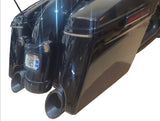 TAB Performance 50 Cal 5" Slip-On Mufflers Black (Touring 1995+) – installed on a black Harley touring bike