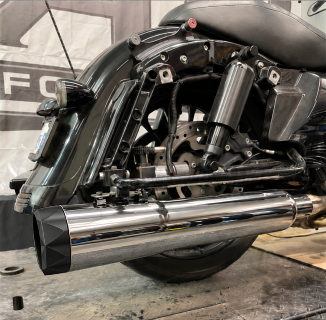 TAB Performance 50 Cal 5-Inch Slip-On Mufflers | Chrome | 1995-Up Harley Touring