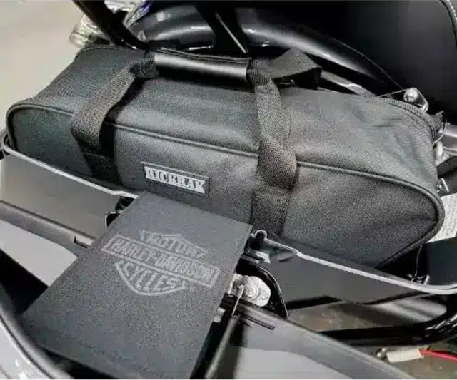 RickRak travel luggage – saddlebag liner in an open saddlebag