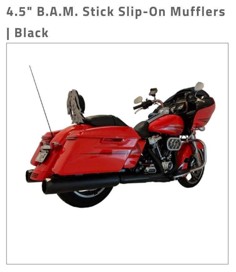 Tab Performance 4.5" B.A.M. Stick Slip-on Mufflers | Black