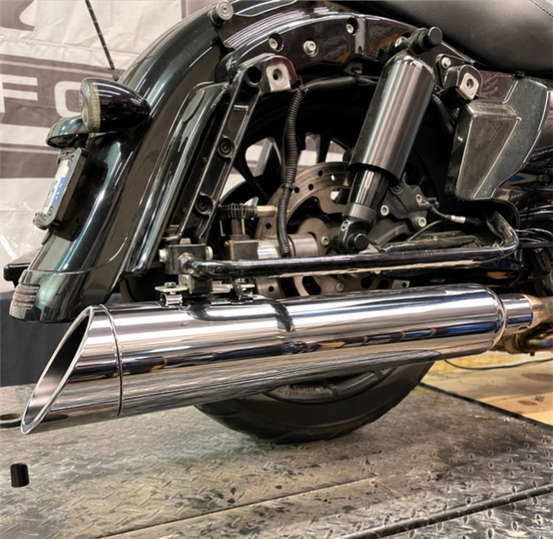 TAB Performance 50 Cal 5-Inch Slip-On Mufflers | Chrome | 1995-Up Harley Touring