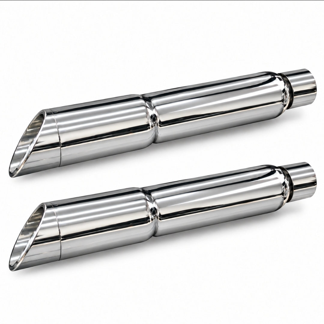 TAB Performance 50 Cal 5-Inch Slip-On Mufflers | Chrome | 1995-Up Harley Touring