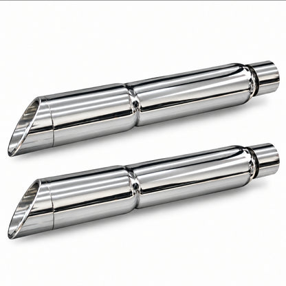 TAB Performance 50 Cal 5-Inch Slip-On Mufflers | Chrome | 1995-Up Harley Touring